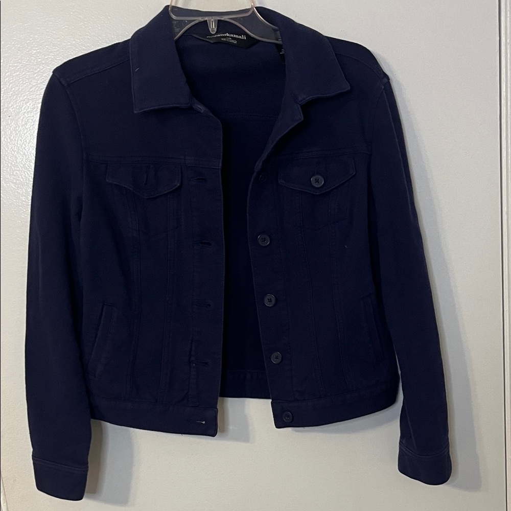 Nordstrom Women's Deep Blue stretch Jean Jacket